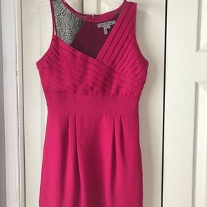 BCBG Dress Magenta w/ Black Lace Trim- Sz 2